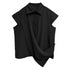 Drape Front Cap Sleeve Blouse